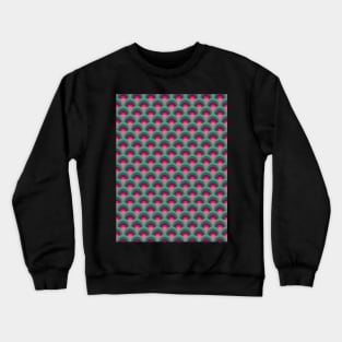 Pink and Green Scale Seamless Pattern 1970s Inspired Crewneck Sweatshirt